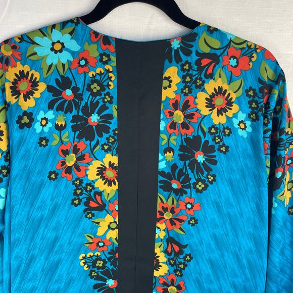 VINTAGE Bob Mackie Kimono Robe Size 1x Duster Glam Floral Artsy Flowy Ecclectic - Picture 7 of 11